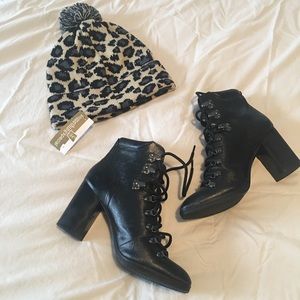 Calvin Klein black 8.5 glam hiker booties.